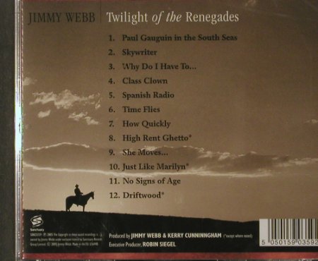 Webb,Jimmy: Twilight of the Renegades, FS-New, Sanctuary(), EU, 2005 - CD - 92243 - 7,50 Euro
