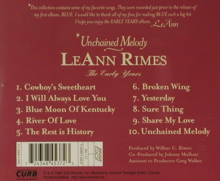 Rimes,LeAnn: Unchained Melody/EarlyYears, Curb(), NL, 1997 - CD - 96692 - 7,50 Euro