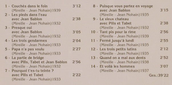 Mireille: Les Annes Frou-Frou, Bella Musica(BFD 1014), F, 1985 - CD - 53650 - 5,00 Euro