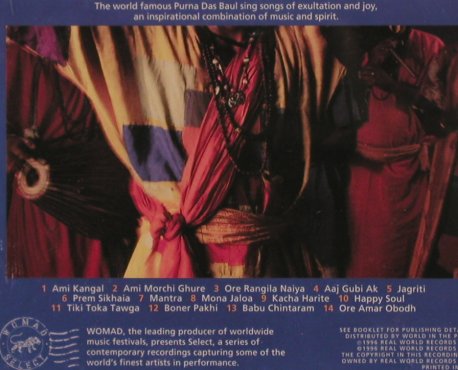 Purna Das Baul & Bapi: Songs Of Love And Ecstasy, Real World(WScd 006), UK, 1996 - CD - 84029 - 7,50 Euro