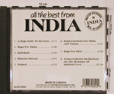 V.A.All the Best from India: 8 Classical Ragas, Cluc(CLUC CD54), CDN,  - CD - 84177 - 5,00 Euro