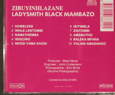 Ladysmith Black Mambazo: Zibuyinhlazane, Celluloid(66831-2), F,  - CD - 93120 - 10,00 Euro