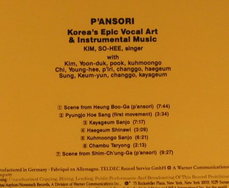 P'Ansori: Korea's Epic Vocal Art & Instr.Musi, Nonesuch(972 049-2), D, 1988 - CD - 94909 - 10,00 Euro