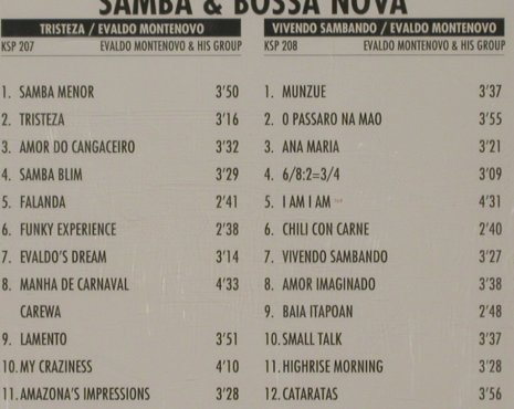 V.A.Samba & Bossa Nova: Tristeza,Evaldo Montenovo..., Kick(KSP 207-8), CH, 1990 - 2CD - 50791 - 5,00 Euro