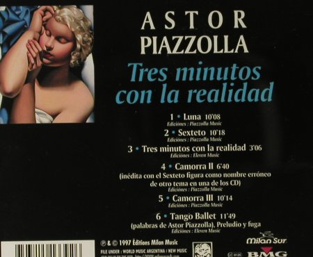 Piazzolla,Astor: Tres Minutos Con La Realidad, Milan(51339-2), EU, 1997 - CD - 94951 - 14,00 Euro