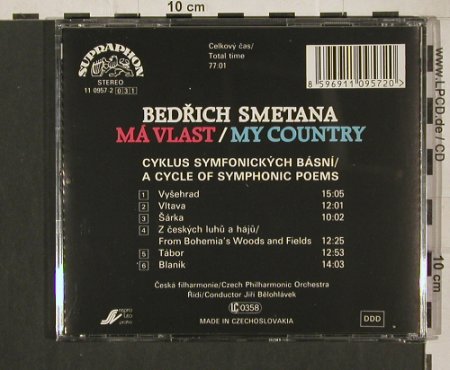 Smetana,Bedrich: Ma Vlast, Supraphon(11 0957-2 031), CZ, 1991 - CD - 80200 - 7,50 Euro