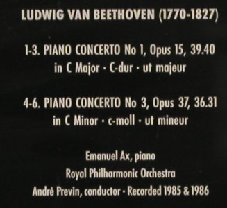 Beethoven,Ludwig van: Piano Concerto No. 1 & 2, RCA(74321 29240 2), EC, 1995 - CD - 80320 - 7,50 Euro