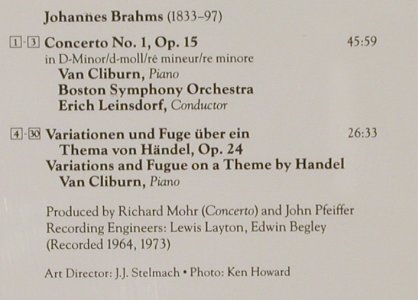 Brahms,Johannes: Concerto No.1/Händel-Variationen, RCA Victor(GD 60357), D, 1990 - CD - 80352 - 10,00 Euro