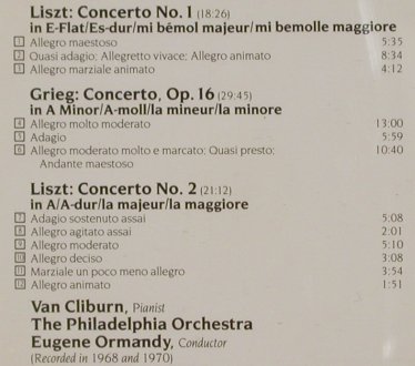 Grieg,Edvard / Liszt: Concerto No.1/ Concertos Nos.1&2, RCA Victor(GD 87834), D, 1988 - CD - 80366 - 10,00 Euro