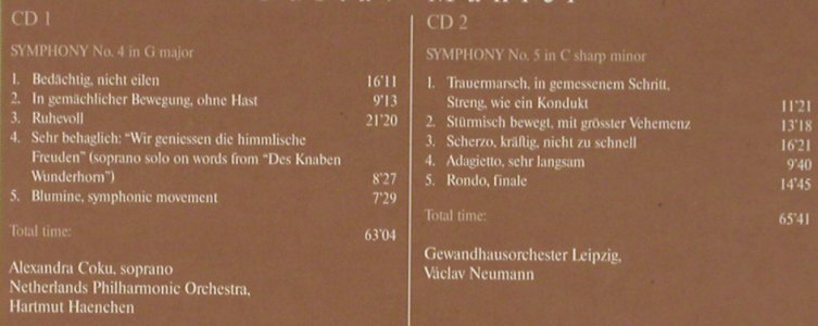 Mahler,Gustav: Symphony No. 4-5, Digi, Classic fm(93742), ,  - 2CD - 81333 - 5,00 Euro