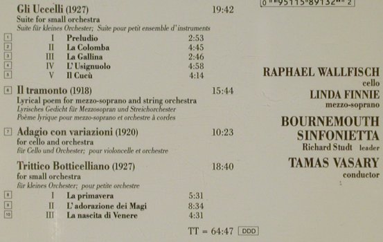 Respighi,Ottorino: The Birds,Three Botticelli Pictures, Chandos(CHAN 8913), UK, 1991 - CD - 81362 - 7,50 Euro