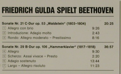 Gulda,Friedrich: BeethKlaviersonaten 21&29,op.53,106, Amadeo(423 742-2), A,Ri, 1968 - CD - 81393 - 7,50 Euro