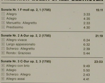 Gulda,Friedrich: BeethKlaviersonaten 1-3,op.2,1-2,3, Amadeo(423 753-2), A,Ri, 1968 - CD - 81394 - 5,00 Euro