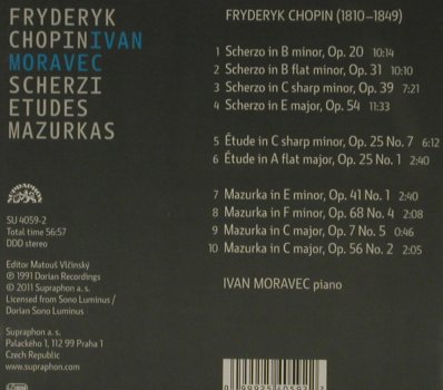 Chopin,Frederic: Scherzi,Etudes,Mazurkas(1991), Supraphon(SU 4059-2), CZ, 2011 - CD - 81399 - 7,50 Euro