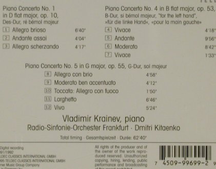 Prokofiev,Serge: Piano Concertos No1,4&5, Stoc, Teldec(4509-99699-2), D, 1995 - CD - 81456 - 5,00 Euro