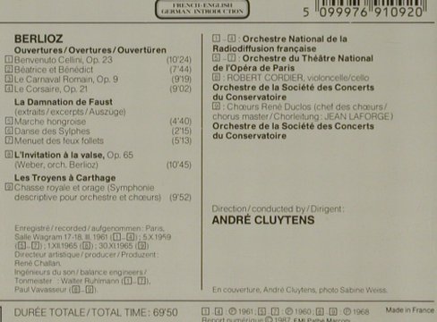 Berlioz,Hector: Ouvertures, EMI Studio(CDM 7691092), F, 1987 - CD - 81553 - 7,50 Euro