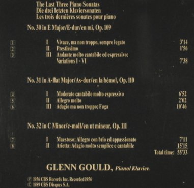 Gould,Glenn: Beethoven,Sonatas,op.109,110,111, CBS(MPK 45684), NL, 1989 - CD - 81624 - 5,00 Euro