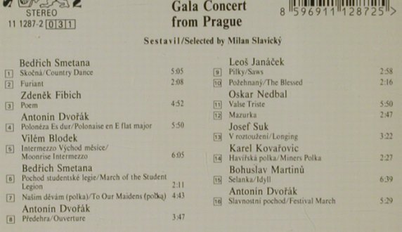 V.A.Gala Concert from Prague: Smetana,Dvorak,Janacek,Martinu, Supraphon(11 1287-2), CZ, 1991 - CD - 81647 - 10,00 Euro