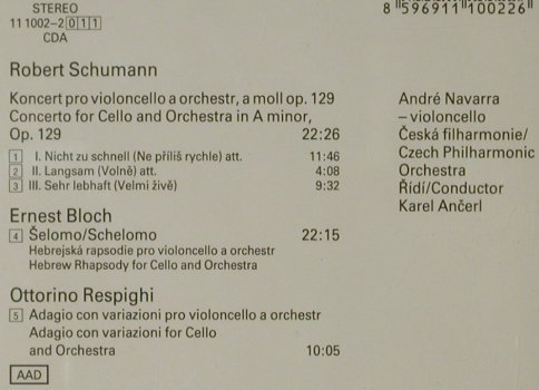 Navarra,André: Great Artists,Schumann,Bloch/Respig, Supraphon(11 1002-2), CZ,  - CD - 81651 - 7,50 Euro