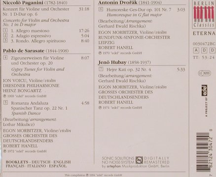 Paganini,Nicolo/Sarasate/Dvorak..: Violin Concerto No.1, Berlin Classics(0030472BC), D, 1997 - CD - 81756 - 5,00 Euro