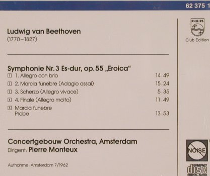 Monteux,Pierre: Beethoven Symphonie Nr.3,Club Ed., Philips(62 375 1), D,  - CD - 81784 - 10,00 Euro