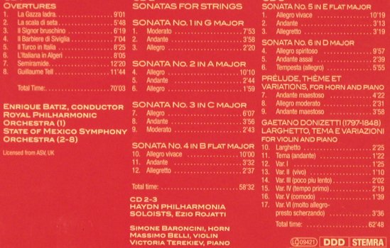 Rossini,Gioacchino: Overtures, String Sonatas, Digi, Classic Mania(93119), I,  - 3CD - 81815 - 9,00 Euro