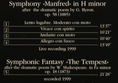 Tschaikovsky,Peter: Symphony Manfred, The Tempest, FPRK(CR 991061), NL,Digi, 1999 - CD - 81827 - 7,50 Euro