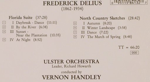 Delius,Frederick: Florida Suite,North CountrySketches, Chandos(CHAN 8413), D, 1986 - CD - 81870 - 9,00 Euro