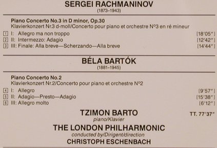 Rachmaninoff,Sergei/Bartok: Piano Concerto No.3, op.30/No.2, EMI(7 49861 2), D, 1989 - CD - 81880 - 10,00 Euro