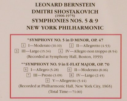 Shostakovich,Dimitri: Symphonies Nos. 5 & 9, CBS(MK 44711), A, 1988 - CD - 81885 - 7,50 Euro