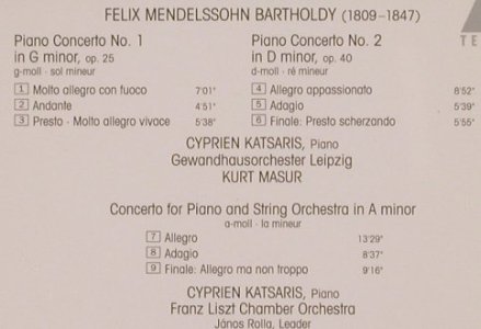 Mendelssohn,Felix: Piano Concertos Nos. 1&2, Teldec(9031-75860-2), D, 1992 - CD - 81901 - 6,00 Euro