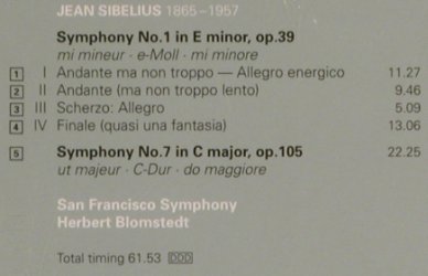 Sibelius,Jean: Symphonies 1 & 7, Decca(444 541-2), D, 1996 - CD - 81928 - 10,00 Euro