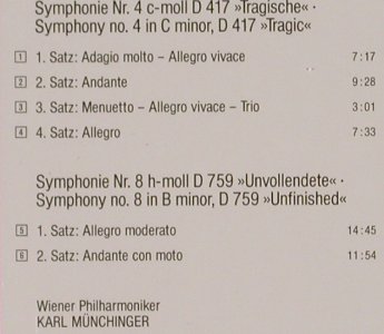 Schubert,Franz: Symphonien No.4 & 8, Belart(450 078-2), EC,  - CD - 81971 - 7,50 Euro