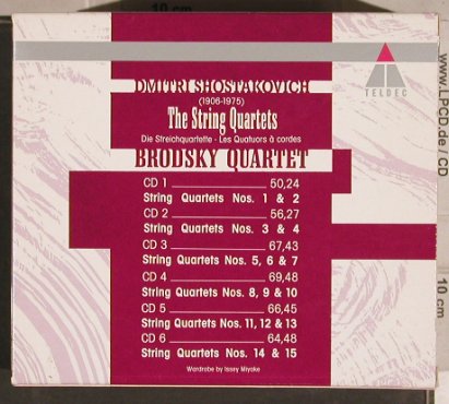 Shostakovich,Dimitri: The String Quartets, Boxed, Teldec(9013-71702-2), D, 1990 - 6CD - 82120 - 17,50 Euro