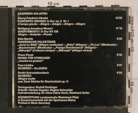 Zagreber Solisten: Ein Konz.anl.d.Deutsch-Jugoslaw.Beg, SWF, Mainz/Zagreb(131 CD), D, 1988 - CD - 83737 - 10,00 Euro