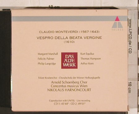 Monteverdi,Claudio: Vespro Della Beata Vergine,like new, Teldec(4509-92629-2), D, 1987 - 2CD - 83744 - 15,00 Euro