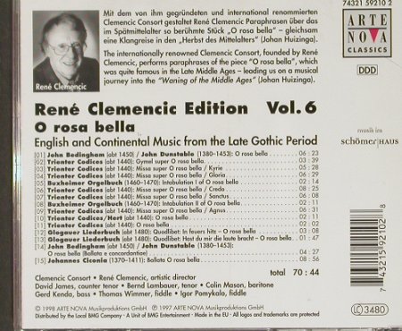 V.A.Rene Clementic Edition: Vol. 6 , O rosa bella, Arte Nova(), EU, 1997 - CD - 84019 - 7,50 Euro