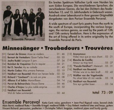 Ensemble Perceval: Minnesänger/Troubadours/Trouveres, ArteNova(), EU, 1998 - CD - 84258 - 11,50 Euro