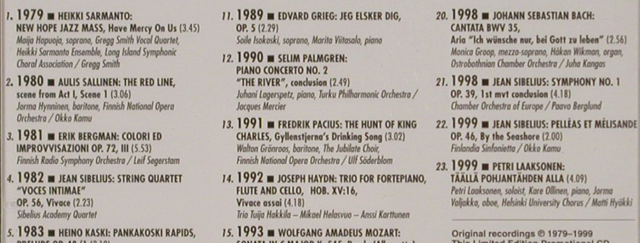 V.A.Music, Awards & Achievements: 1979-1999, 23 Tr.,LimEd.1000, Finlandia(PRO1738), , 1999 - CD - 90718 - 10,00 Euro
