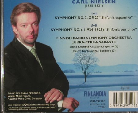 Nielsen,Carl: Symphonies 3 & 6,espansiva,semplice, Finlandia(3984-29714-2), D, 2000 - CD - 91095 - 10,00 Euro