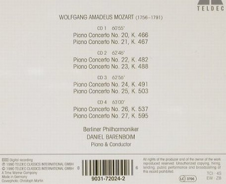 Mozart,Wolfgang Amadeus: Piano Concertos Nos.20-27, Teldec(9031-72024-2), D, 1990 - 4CD - 91110 - 20,00 Euro