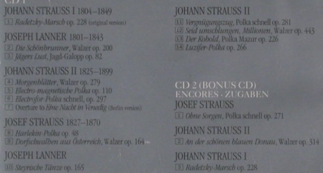 V.A.Neujahrskonzert 2001: Strauss, Lanner u.a., 17 Tr., Teldec(), D, 2001 - 2CD - 91154 - 7,50 Euro