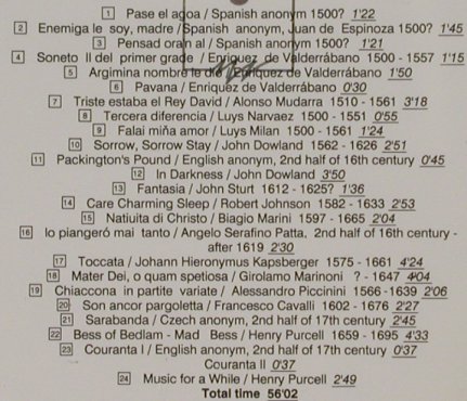 Merinský,Rudolf & Lewitová,Jana: Lute Songs in 16th,17th century Eur, Arta(F10017-2211), CZ, 1991 - CD - 91172 - 10,00 Euro