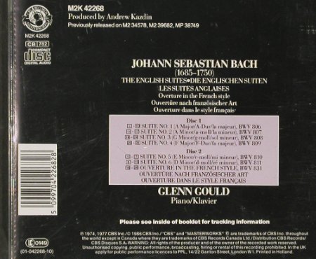 Bach,Johann Sebastian: von Glenn Gould, CBS(), AUS, 1977 - 2CD - 91318 - 7,50 Euro