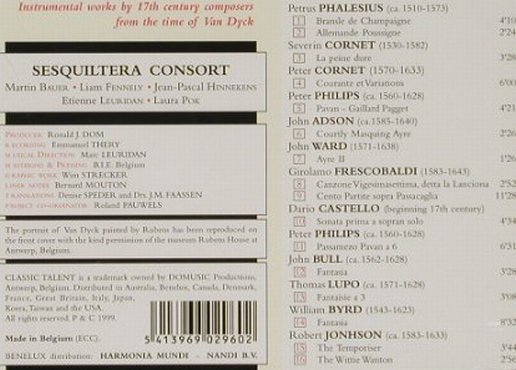 V.A.Music For Sir Anthony: Phalesius, Cornet, Philips,Adson.., Talent(), B, 99 - CD - 91456 - 11,50 Euro