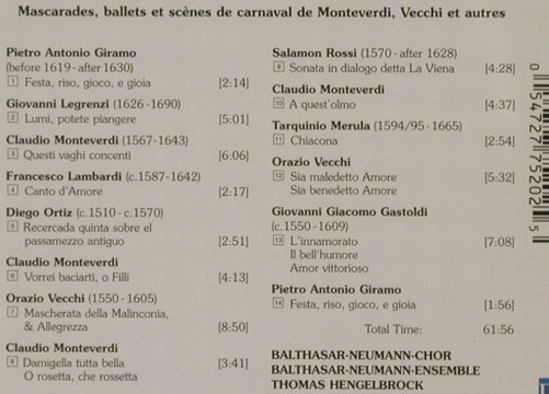 V.A.Festa Teatrale: Carnival In Venice & Florence, DHM(), EU, 2000 - CD - 91470 - 7,50 Euro