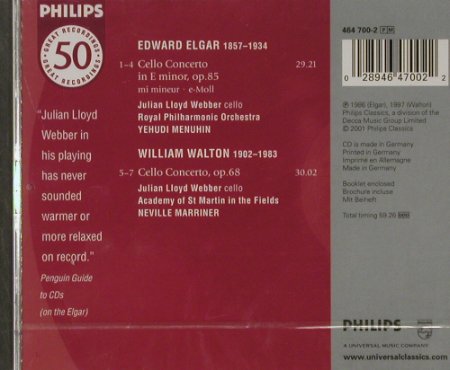Elgar,Edward / William Walton: Cello Concertos, FS-New, Philips(), D, 01 - CD - 91574 - 10,00 Euro