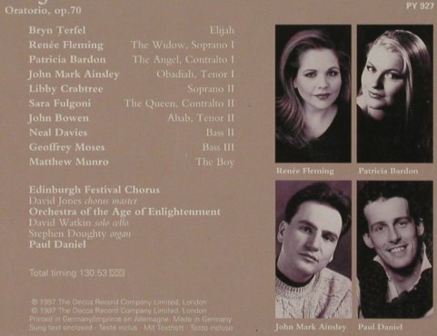 Mendelssohn,Felix: Elijah, Gesammtaufnahme, Decca(455 688-2), D, 1997 - 2CD - 91813 - 12,50 Euro