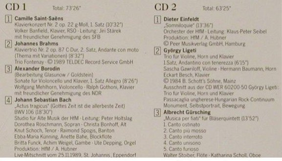 V.A.Hochschule für Musik: u.darst.Kunst Hamburg,40 Jahre, Stift.Freunde&Förderer(D-3430/1), D, 1990 - 2CD - 91955 - 12,50 Euro