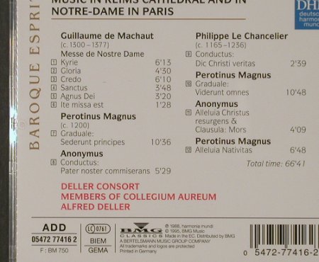 V.A.Music in Reims Cathedral: and in Notre-Dame.Machaut,P.Magnus., DHM(), D, 1995 - CD - 92014 - 6,00 Euro